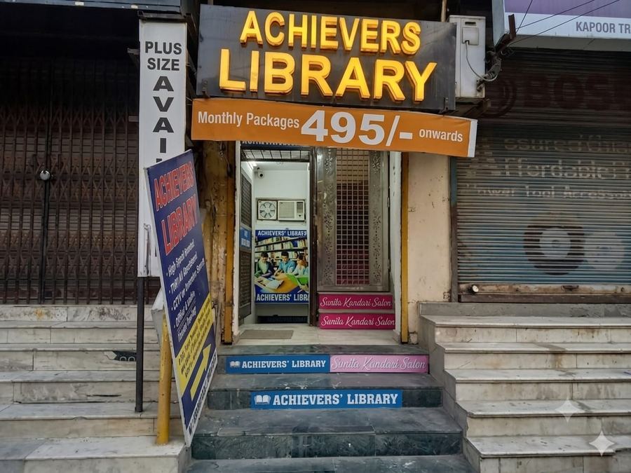 Students giving thumbs up in study hall — Achievers Library Dwarka