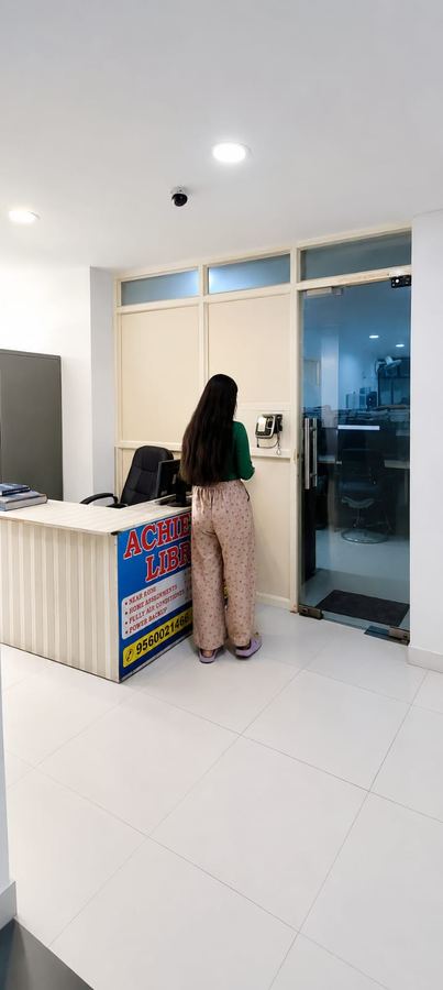 Personal locker room with numbered metal lockers — Achievers Library Paschim Vihar