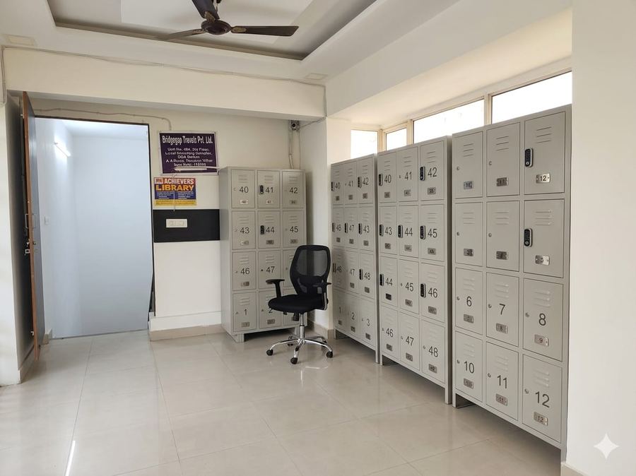 Reception and biometric entry scanner — Achievers Library Paschim Vihar