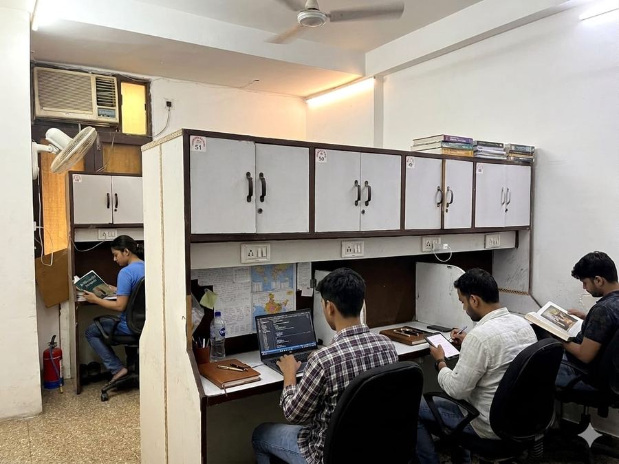 RO water dispenser in clean corridor — Achievers Library Rohini