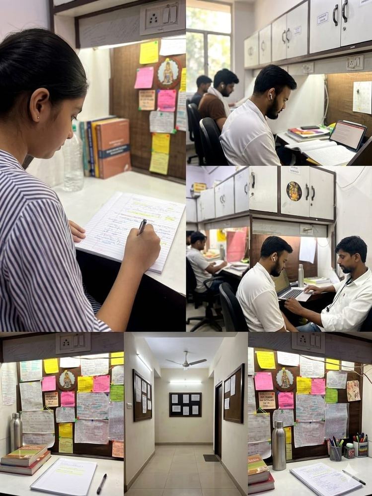 Multiple students studying together in hall — Achievers Library Rohini